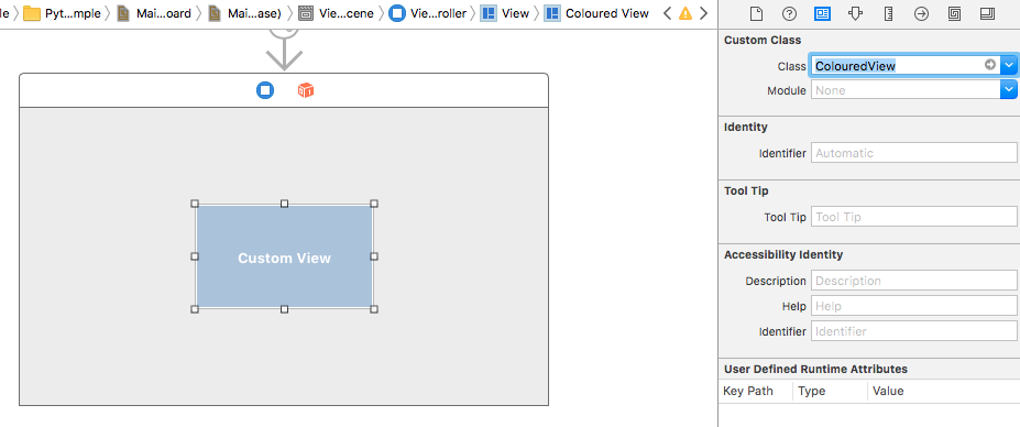 Adding a custom view